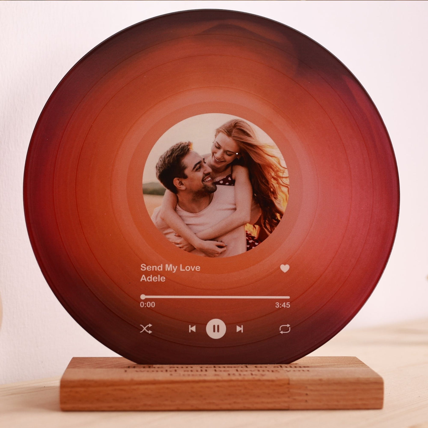 Personalized Photo Vinyl Record - Flame Red