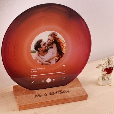 Personalized Photo Vinyl Record - Flame Red