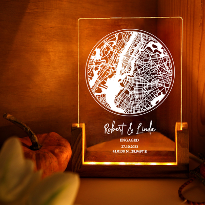 Personalized Street Map Night Light - Unique Location Design