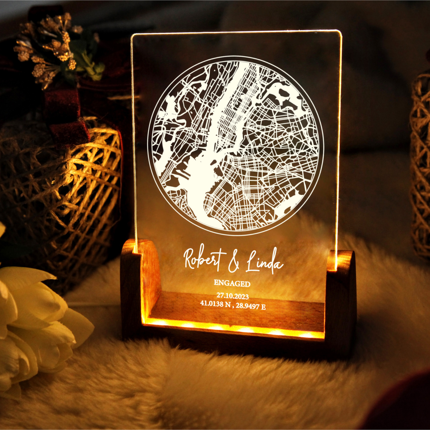 Personalized Street Map Night Light - Unique Location Design