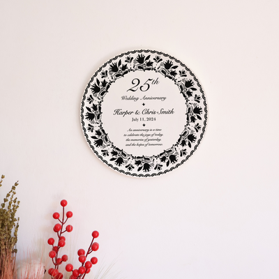 Personalized Porcelain Anniversary Plate - Black