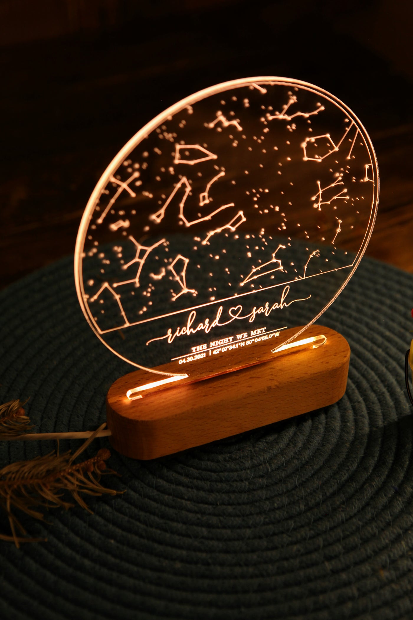 Personalized Constellation Star Map Night Lamp - Names and Message