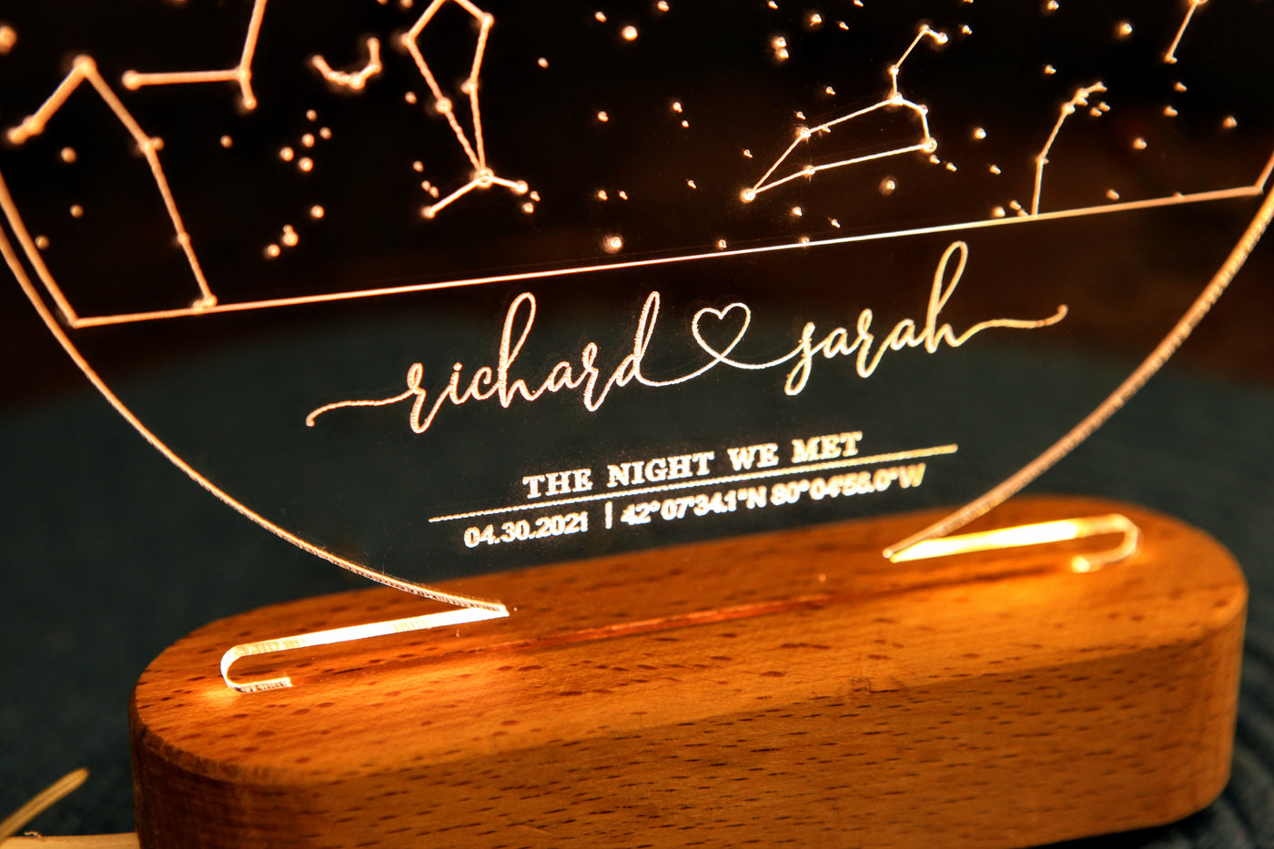 Personalized Constellation Star Map Night Lamp - Names and Message
