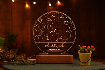 Personalized Constellation Star Map Night Lamp - Names and Message