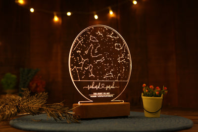 Personalized Constellation Star Map Night Lamp - Names and Message