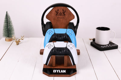 Personalizable PS5 and Xbox Controller and Headset Stand