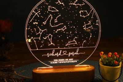 Personalized Constellation Star Map Night Lamp - Names and Message