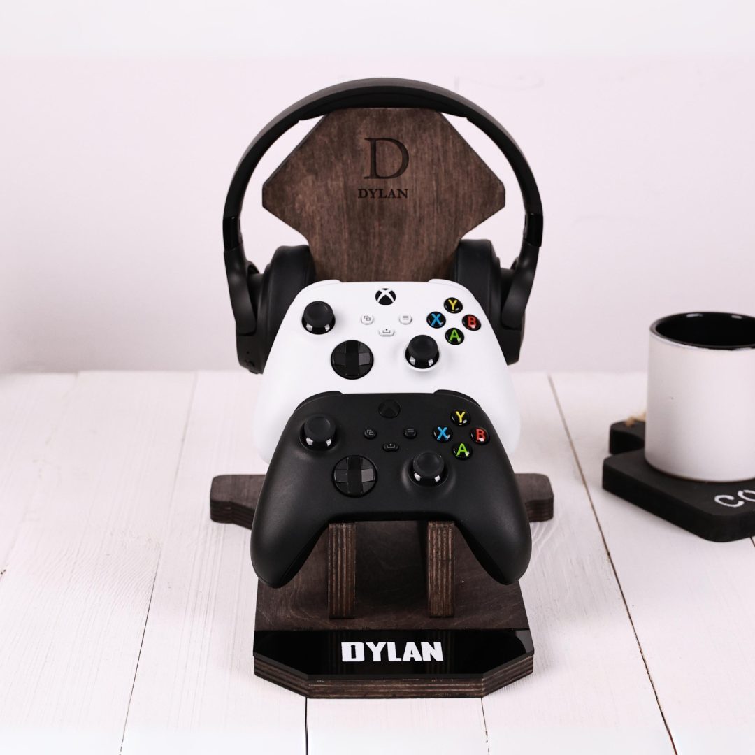 Personalizable PS5 and Xbox Controller and Headset Stand