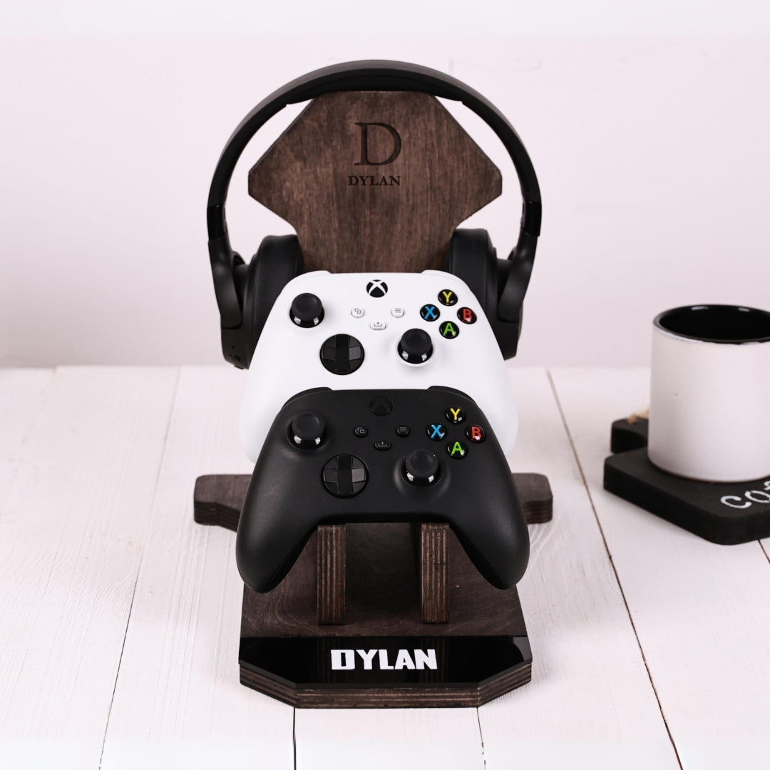 Personalizable PS5 and Xbox Controller and Headset Stand