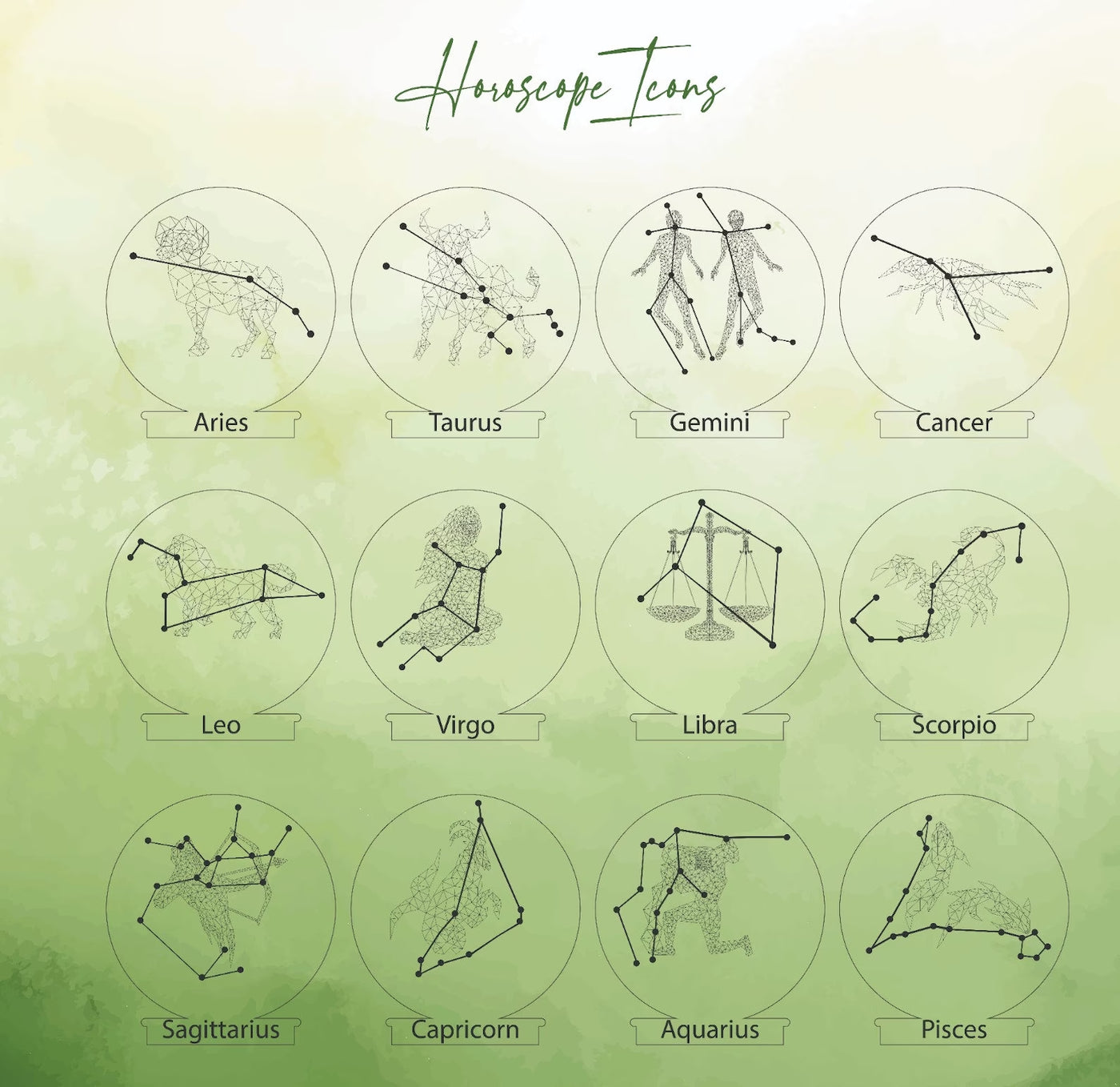 Zodiac Horoscope Night Lamp - Astrology Gift